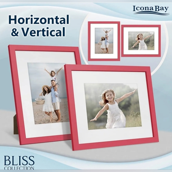 Icona Bay 5 Red Table Top/Wall Mount Picture Frames Lot (8x10) - Picture 2 of 2